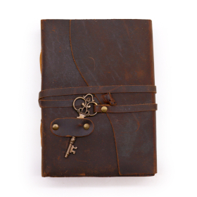 Geöltes Leder und Schlüssel – 200 Seiten mit Büttenrand – 13 x 18 cm