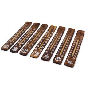 20x Geschnitzter Aschenauffangbehälter aus Mangoholz mit gebrannter Oberfläche