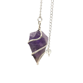 Rohes Edelsteinpendel - Amethyst