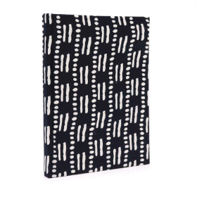 Notizbücher mit Baumwollbindung, 20 x 15 cm, 96 Seiten, schwarze Punkte und Striche