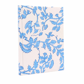 Notizbücher mit Baumwollbindung, 20 x 15 cm – 96 Seiten – Blassblaues Blumenmuster