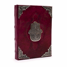 Hefty Red Tan Buch – Zink-Hamsa-Dekor – 200 Seiten mit Büttenrändern – 26 x 18 cm