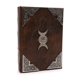 Hefty Brown Tan Buch – Zink-Triple-Moon-Dekor – 200 Seiten mit Büttenrand – 26 x 18 cm