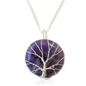 Lebensbaum-Edelstein-Halskette – Amethyst