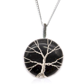 Tree of Life Gemstone Necklace - Black Onyx