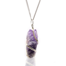 Kaskadenumwickelte Edelsteinkette – Roher Amethyst