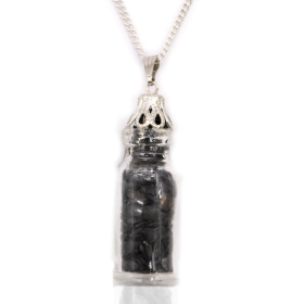 Halskette mit abgefüllten Edelsteinen – Schwarzer Onyx