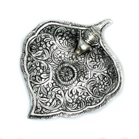 6x Elefantenblatt-Räucherstäbchenhalter aus poliertem Aluminium, 11 cm