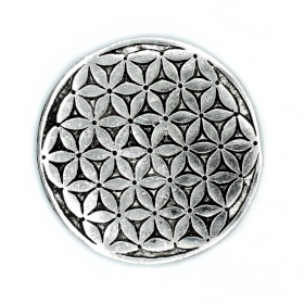 6x Räucherstäbchenhalter „Blume des Lebens“ aus poliertem Aluminium, 11 cm