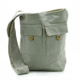 Zwei-Taschen-Taschen in Naturtönen – Stein – Groß