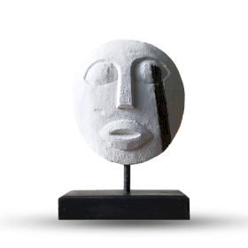 Timor Tribal Deko-Maske – Weiß 27 x 20 cm