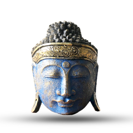 Home Decor Buddha-Kopf – 25 cm – blaues Glanzfinish