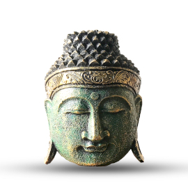 Home Decor Buddha-Kopf – 25 cm – grünes Glanzfinish