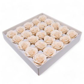 25x Seifenblume zum Basteln - Groß (7-lagig) Vintage Rose - Viktorianisches Elfenbein