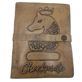 Schachmatt-Buch - Hellbraun - 200 Seiten mit Büttenrand - 20x15cm