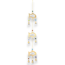 4x Indianer Glockenspiel - Fischtropfen - 7 Glocken - 8,5x54cm