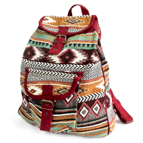 Jacquard-Rucksack braun