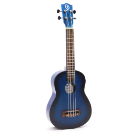 Von Hand gefertigte Ukulele – Blue Sunburst, Sunburst-Finish (4 Saiten)