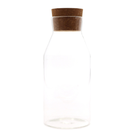 Glasgefäß mit Kork - Klar - 20cm