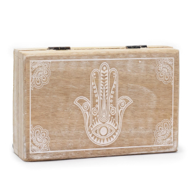 Große rechteckige Box 21,5 x 14 x 6,3 cm – Hamsa Whitewash