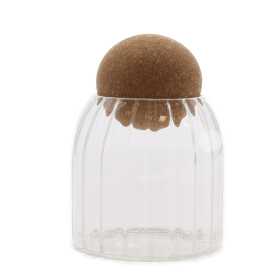 Cork-Ball Glasgefäß - Geriffelt - 10cm