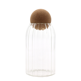 Cork-Ball Glasgefäß - Geriffelt - 15cm
