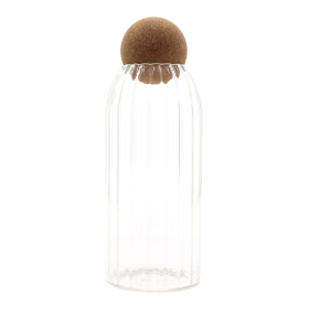 Cork-Ball Glasgefäß - Geriffelt - 20cm