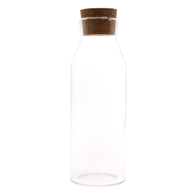 Glasgefäß mit Kork - Klar - 25cm