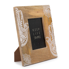 Med Mangoholz-Bilderrahmen (für 10 x 15 cm), 26 x 20 x 2 cm – Hansa – Weiß