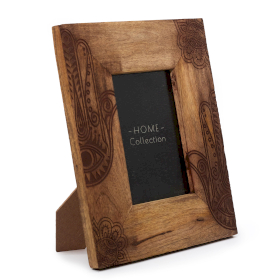 Med Mangoholz-Bilderrahmen (für 10 x 15 cm), 26 x 20 x 2 cm – Hansa – Schwarz