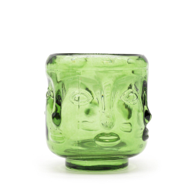3x Buddha Faces Kerzenglas - Gartenjade