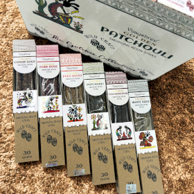 72x 30 g goldenes Räucherstäbchen-Display-Set aus Harz