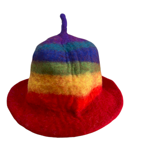 Gefilzter Saunahut - Regenbogen