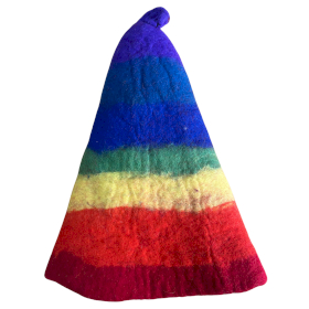 Gefilzter Sauna-Zaubererhut - Regenbogen
