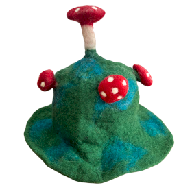 Filzhut mit Pilzmotiv - Moosberggrün