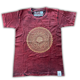 Kleines Stone Washed T-Shirt – Mandala – Kastanienbraun