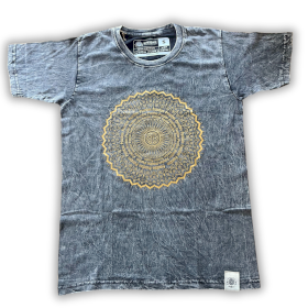 XLarge Stone Washed T-Shirt - Mandala - Dunkelgrau