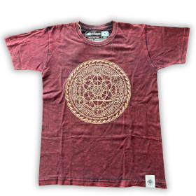 Kleines Stone Washed T-Shirt – Chakra – Kastanienbraun