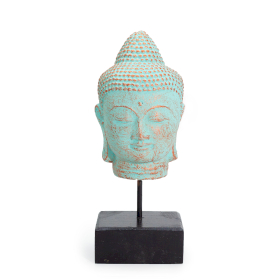 Stillness Buddhakopf auf Ständer - Grünes Kupfer