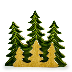 Lost in the Forrest – Drei Bäume 3D-Holzdekoration – 20 x 23 cm