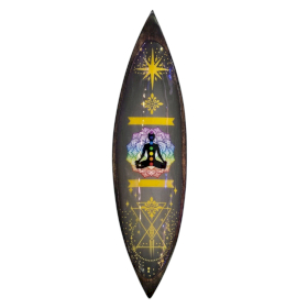 Emaillierte Räucherschale - Mangoholz - Chakra