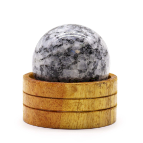 Edelsteinkristallkugel 50mm - Indischer Mondstein mit Ständer
