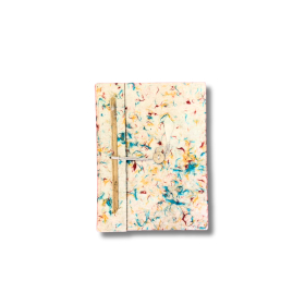 Mini-Notizbuch aus Baumwolle in Lokta-Mischfarben, groß (12 x 8 cm), 40 Blätter