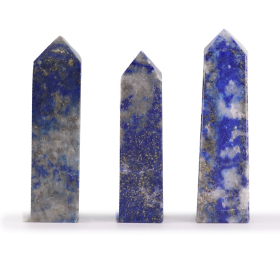 3x Edelstein-Obeliskenspitzen ca. 5 cm - Afghanischer Lapislazuli