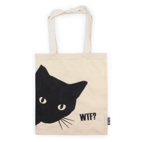 10x Iconic Basic Tragetasche – Schwarze Katze – (40 x 36 cm) – Natur 4 oz