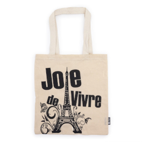 10x Ikonische Basic-Tragetasche – Joie de Vivre – (40 x 36 cm) – Natur 4 oz