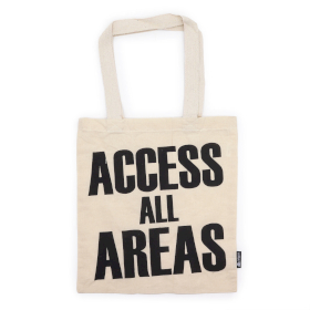 10x Ikonische Basic-Tragetasche – ACCESS ALL AREA – (40 x 36 cm) – Natur 4 oz
