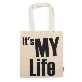 10x Kultige Basic-Tragetasche – IT\'s MY LIFE – (40 x 36 cm) – Natur 4 oz