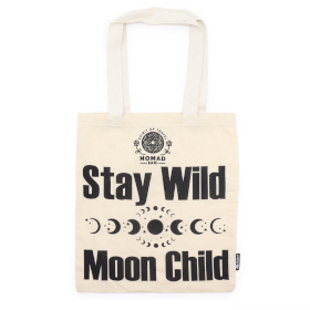 10x Ikonische Basic-Tragetasche – Stay Wild, Moon Child – (40 x 36 cm) – Natur 4 oz
