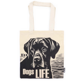 10x Iconic Basic Tragetasche - Dog\'s Life - (40x36cm) - Natur 4oz